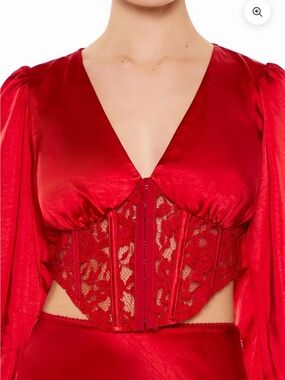 SATIN & LACE CORSET CROP TOP